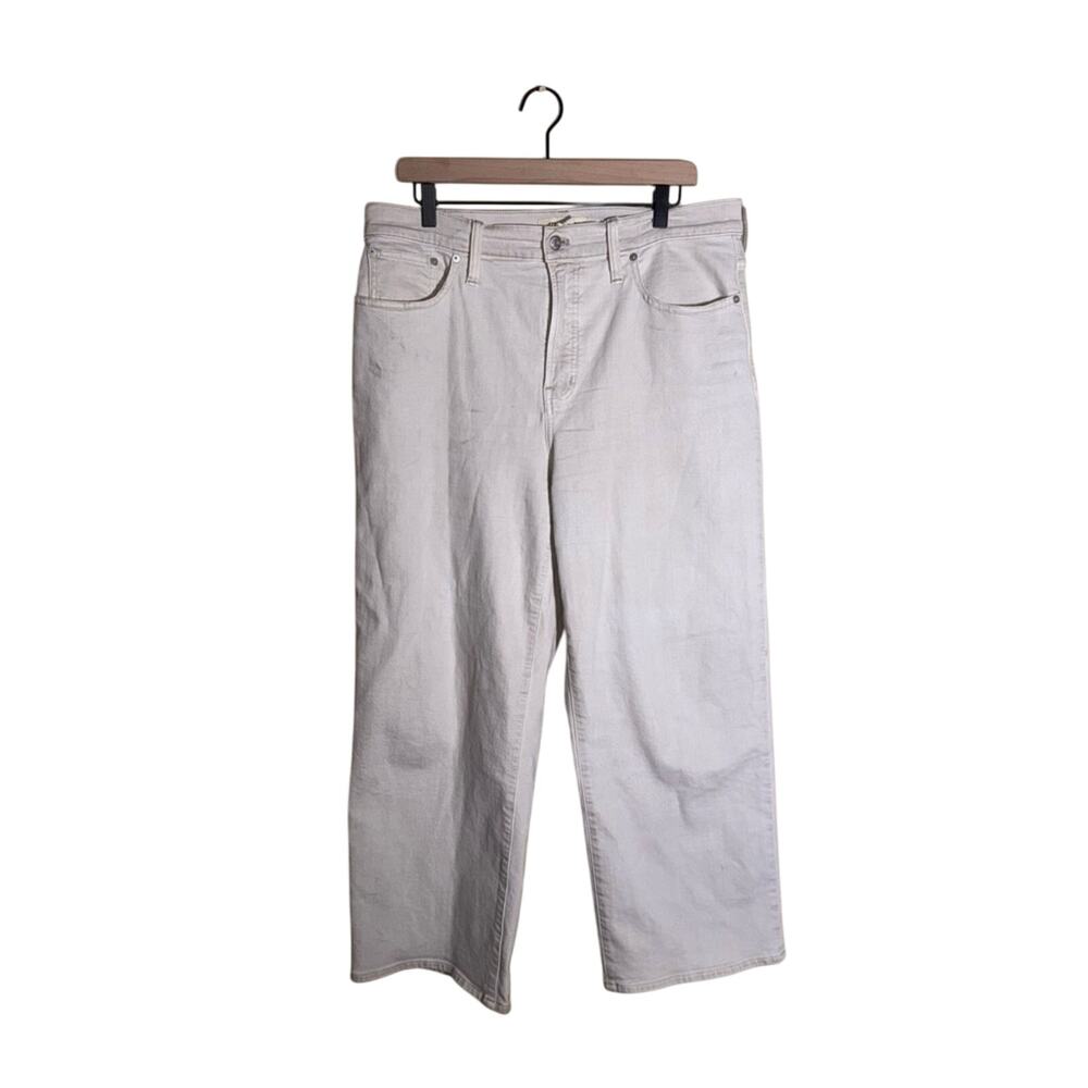 MADEWELL Perfect Vintage Wide-Leg Crop Pants in ultra light wash 31